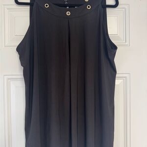Nine West Black Sleeveless Top with Gold Accents